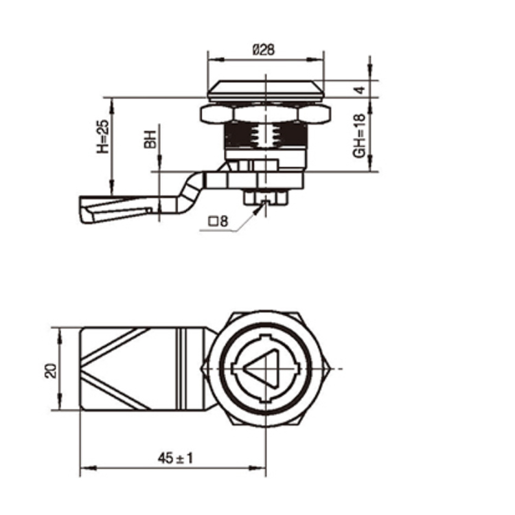 Cineál Uirlis Frith-Tamper Cam Lock-A6017
